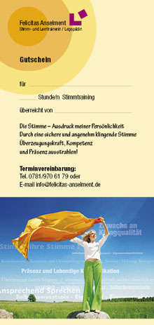 Gutschein für Stimmtraining